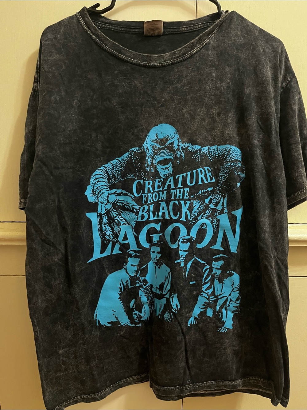 Pentagram Peter Pan Creature From The Black Lagoon Acid Wash Shirt